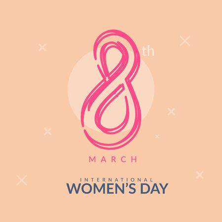 8th March International Women's Day Banner - Illustration as EPS 10 Fileのイラスト素材