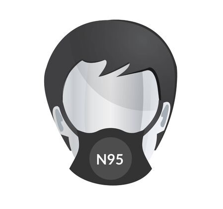Respiratory Protective Mask - N95 - Icon as EPS 10 Fileのイラスト素材