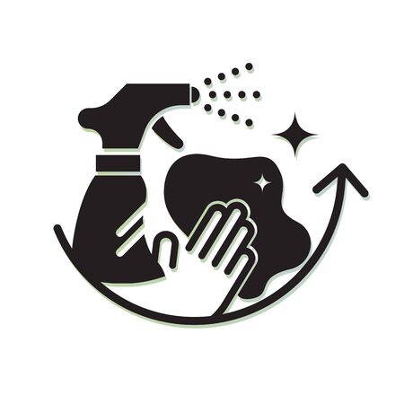 Comprehensive Surface Cleaning - Protective Measures - Icon as EPS 10 Fileのイラスト素材