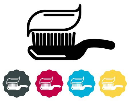 Dental Care - Brush Your Teeth Icon as EPS 10 Fileのイラスト素材