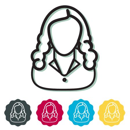 Girl Teenager Child Icon as EPS 10 Fileのイラスト素材