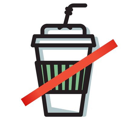 Say No to Plastic Disposable Cup - Icon as EPS 10 Fileのイラスト素材