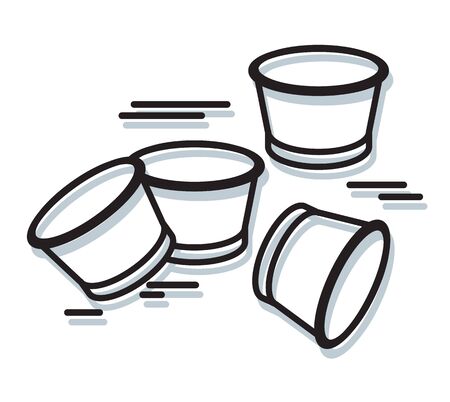 Plastic Disposable Coffee Cup Clutter -  Icon as EPS 10 Fileのイラスト素材