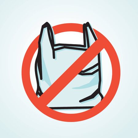Say No to Plastic Bag - Illustration as EPS 10 Fileのイラスト素材
