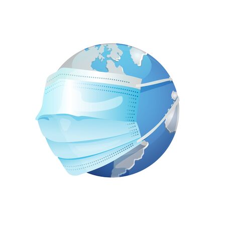 World with Respiratory Protective Mask - Illustration as EPS 10 Fileのイラスト素材