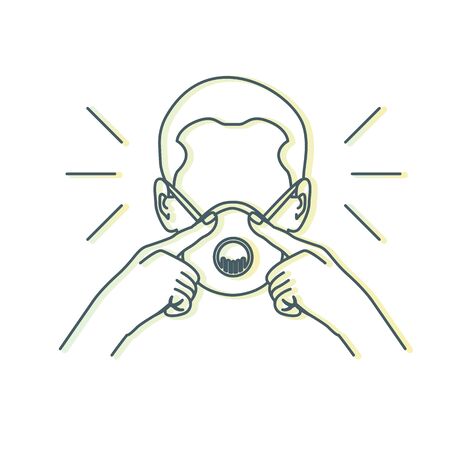 Mandatory to wear Protective Face Maskのイラスト素材