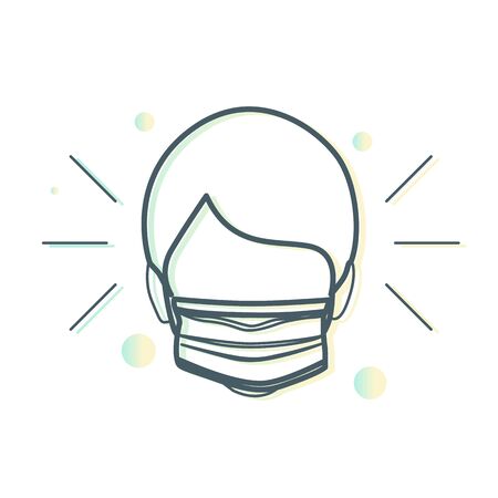 Mandatory to wear Protective Face Mask on whiteのイラスト素材