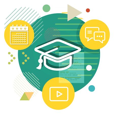 Online Courses Planning Abstract Illustrationのイラスト素材