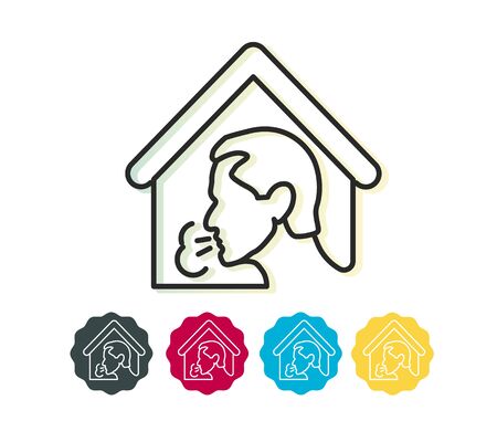 Mandatory Self Isolate Iconのイラスト素材