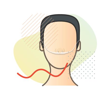 Abstract of  Non Invasive Ventilation Support with Oxygen Therapyのイラスト素材