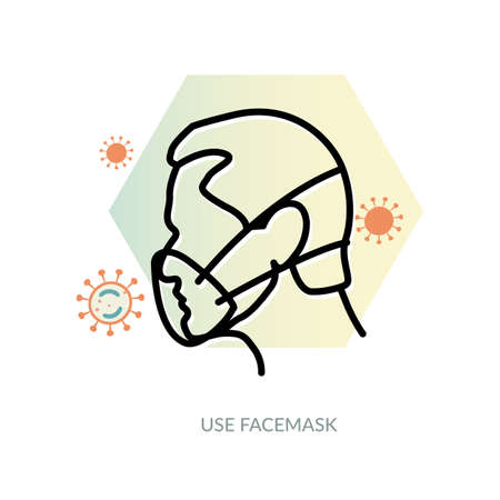 Mandatory to wear Protective Face Mask - Icon as EPS 10 Fileのイラスト素材