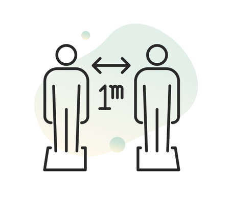 Social Distancing Marking in Public Areaのイラスト素材