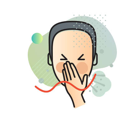 Sneeze - Common Cold and Flu - Icon as EPS 10 Fileのイラスト素材