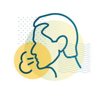 Novel Coronavirus - COVID-19 - Dry Cough - Icon as EPS 10 Fileのイラスト素材