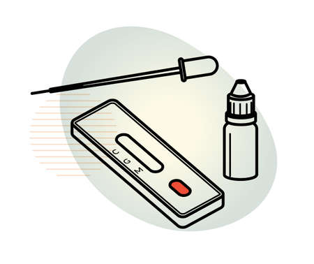 COVID-19 Rapit Test Kit Illustrationのイラスト素材