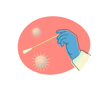 Nasal Nasopharyngeal and Buccal Swab - Buccal Smear Testing for COVID-19のイラスト素材