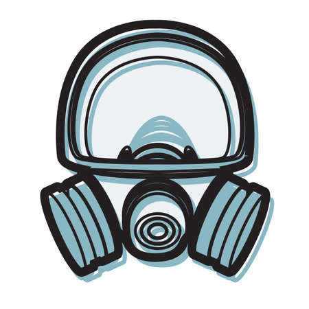 Full Face Industrial Grade Respiratory Protective Maskのイラスト素材