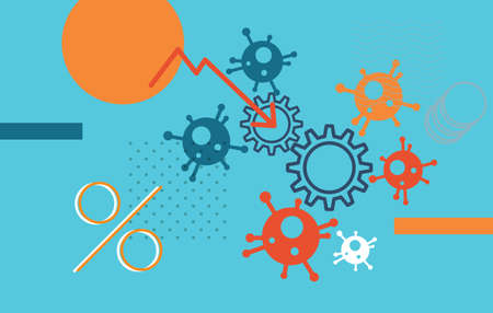 Coronavirus Impact on Economy - Abstract Illustrationのイラスト素材