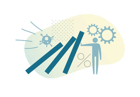 Coronavirus Impact on Economy - Abstract Illustrationのイラスト素材