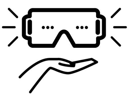 Virtual Reality Headgear - Icon as EPS 10 Fileのイラスト素材