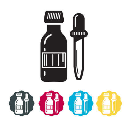 Glass Bottle with Dropper - Icon as EPS 10 Fileのイラスト素材