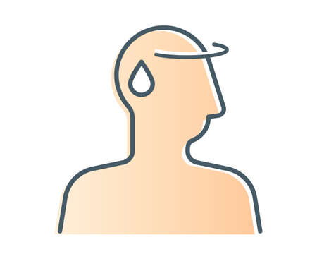 Tiredness and Uneasiness Symptoms - Iconのイラスト素材
