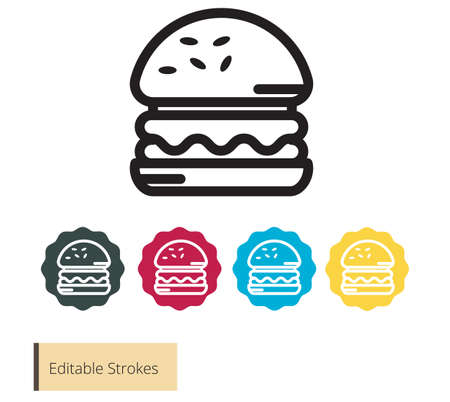 Burger - Hamburger -  Fast food - Junk Food Icon as EPS 10 fileのイラスト素材
