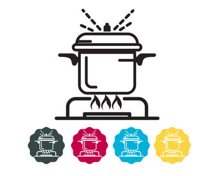 Cook Food Thoroughly - Icon for Disease Prevention as EPS 10 Fileのイラスト素材