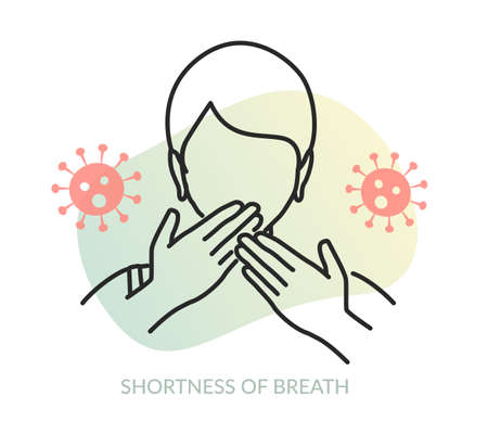 Novel Coronavirus - COVID-19 - Shortness of Breath - Icon as EPS 10 Fileのイラスト素材