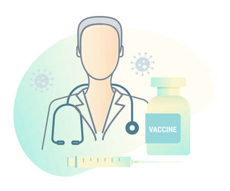 Novel Coronavirus - 2019-nCoV - Vaccine Development  - Illustration as EPS 10 Fileのイラスト素材