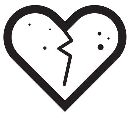 Valentine - Relationship - Heart Break Icon as EPS 10 Fileのイラスト素材