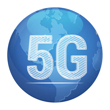5G Technology accross the Globe - Concept Illustration as EPS 10 File