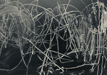 Abstract Chalk Scribbles on Blackboard as JPG Fileの写真素材