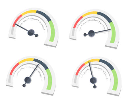 Performance Meter - 4 Stage Illustration as EPS 10 Fileのイラスト素材