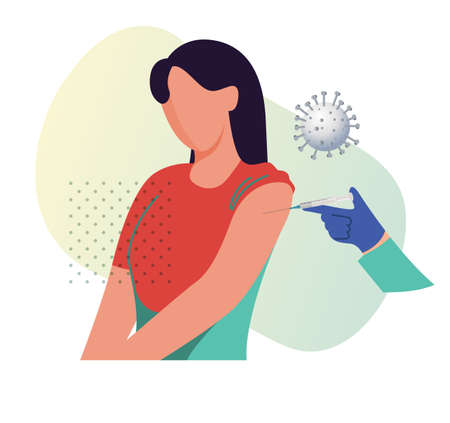 Novel Coronavirus, Vaccination Program Illustrationのイラスト素材