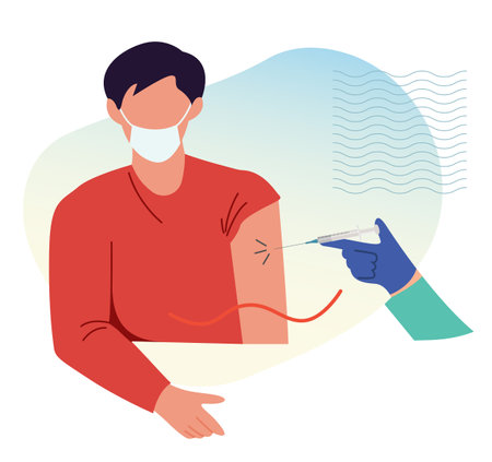 Novel virus Vaccination Program Illustrationのイラスト素材