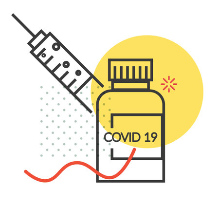 Novel Coronavirus - 2019-nCoV - Vaccine Drive  - Illustration as EPS 10 Fileのイラスト素材