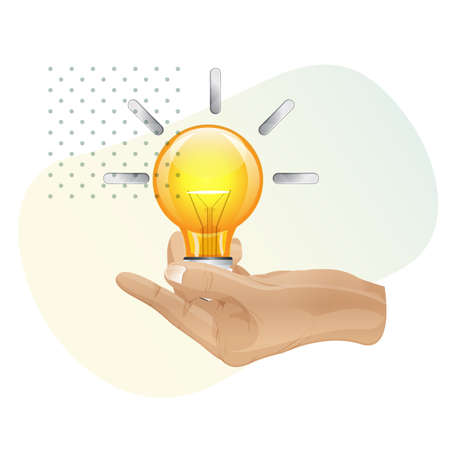 Human Hand holding Lightbulb - Creative Idea Icon as EPS 10 Fileのイラスト素材