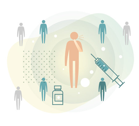 Novel Coronavirus - Community Vaccination Strategy - Ring Vaccination - Illustration as EPS 10 Fileのイラスト素材