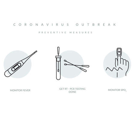 Coronavirus Pandemic - Monitor Health Parameters - Icon as EPS 10 Fileのイラスト素材