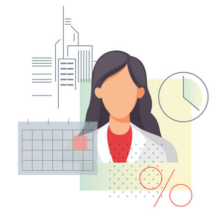 Business Performance  - Businesswoman Contribution - Stock Illustration as EPS 10 Fileのイラスト素材