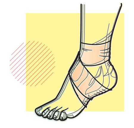 Elastic bandage for Ankle Sprain - Illustration as EPS 10 Fileのイラスト素材
