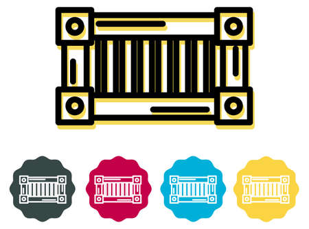 Dry General Purpose Shipping Freight Container - Icon as EPS 10 Fileのイラスト素材