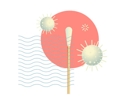 Nasopharyngeal Swab Testingのイラスト素材