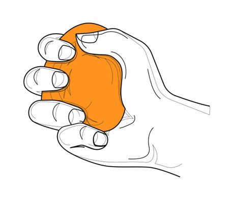 Managing Stress using Squeeze Ball - Stock Illustration as EPS 10 Fileのイラスト素材