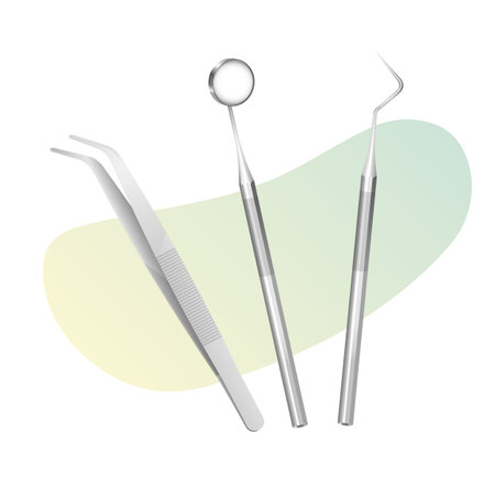 Dental Tools - Mouth Mirror and Sickle Probe - Stock Illustration as EPS 10 Fileのイラスト素材