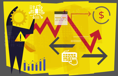 Impact of Artificial Intelligence on Buisness Process - Abstract Illustration as EPS 10 Fileのイラスト素材
