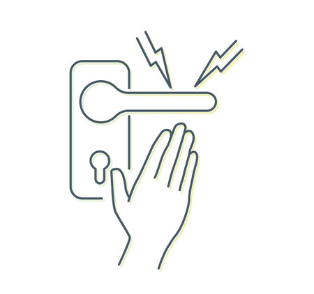 Avoid Touching Door Handle - Icon as EPS 10 Fileのイラスト素材