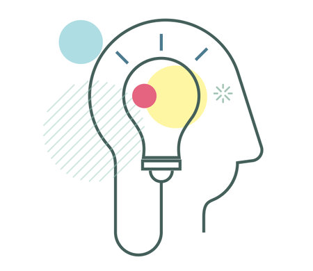 Creative Thinking Process Development - Illustration as EPS 10 Fileのイラスト素材