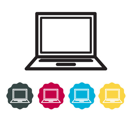 Laptop Computer - Icon as EPS 10 Fileのイラスト素材